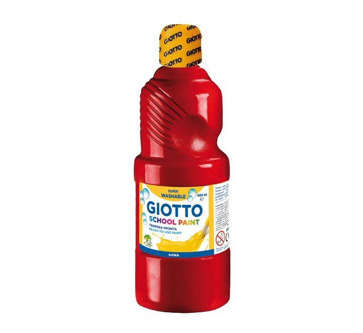 bote tempera giotto 500ml lavable bermellon