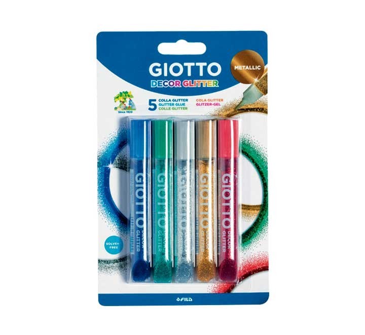 blister 5un giotto decor glitter glue metal.545100