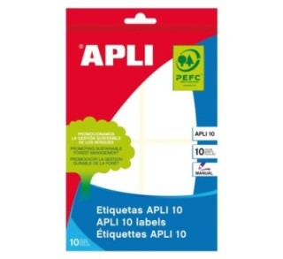 paq. 10h etiquetas adh apli 53x82mm blanco