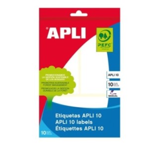 paq. 10h etiquetas adh apli 53x100mm blanco
