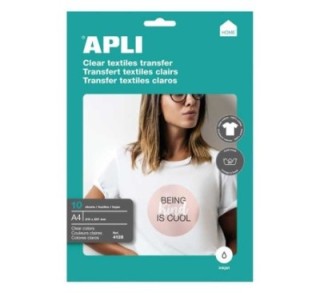 paq. 10h papel apli transfer tejidos blancos