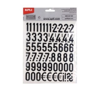 apl letras y num.adhesiv 25mm negro
