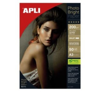 paq. 50h papel apli photo bright 200g a3