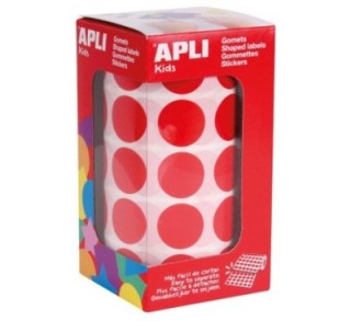 rollo gomets apli circulo 20mm rojo