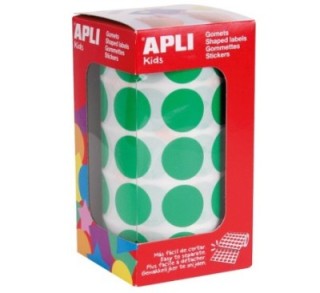 rollo gomets apli circulo 20mm verde