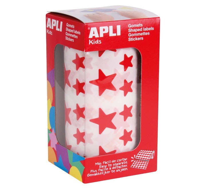 rollo gomets estrellas apli rojo 4889