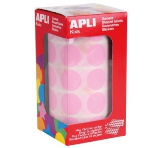 rollo gomets apli circulo 20mm rosa