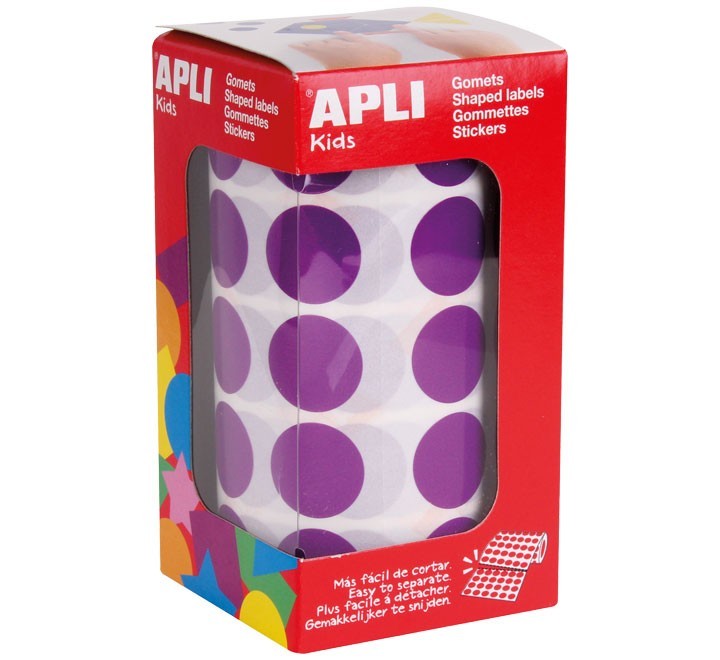 rollo gomets apli circulo 20mm lila