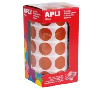 rollo gomets apli circulo 20mm marron