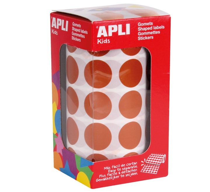 rollo gomets apli circulo 20mm marron