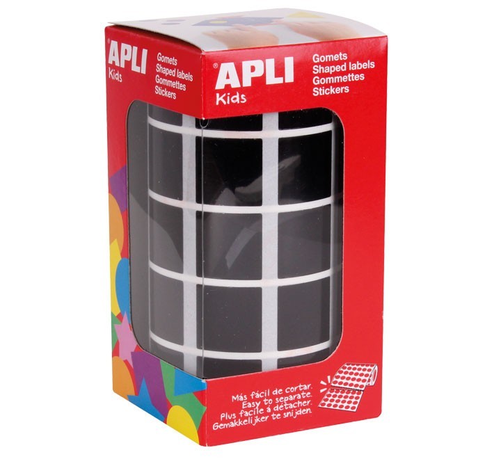 ro. gomets apli cuadrados 20x20mm negro