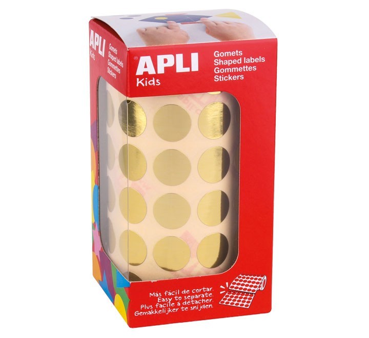 rollo gomets apli metal.redondos 15mm oro 11629