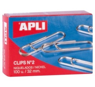 caja 100 clips apli niquelados no2 32mm