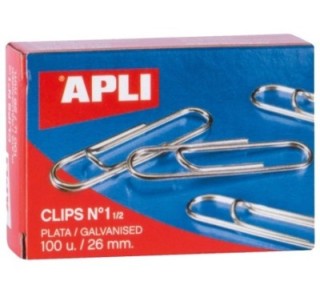 caja 100 clips apli galvaniz no1 1/2 26mm