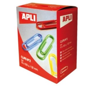 caja 100 clips apli labiados colores no2
