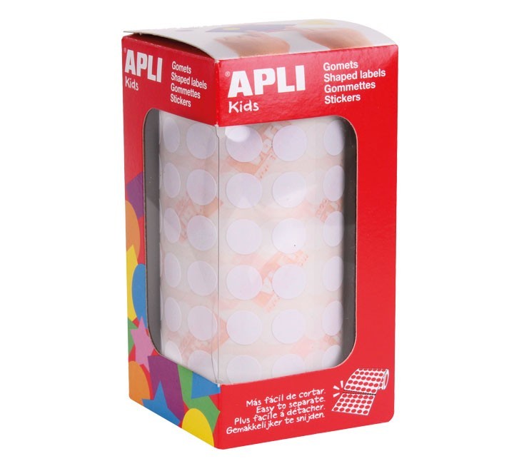 rollo gomets redondos apli 10.5mm blanco 11903