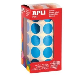 rollo gomets apli circulo 20mm azul met