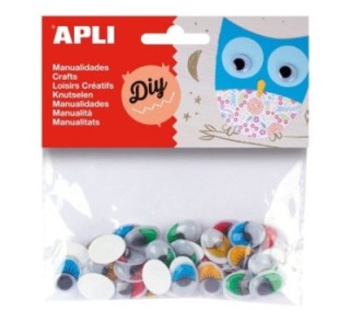 bolsa 40u. ojos moviles adh. colores surtidos apli