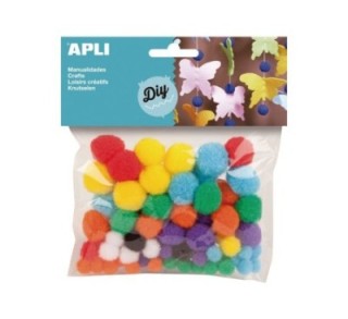 bolsa 78u. pom pom apli colores surtidos 13061