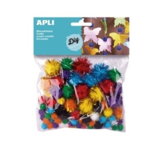 bolsa 78u. pom pom apli brillante surtidos 13062