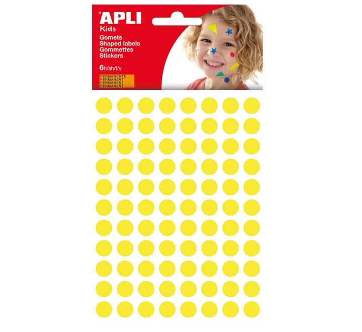 bolsa 6h gomets apli redond.10.5mm amarillo 13232