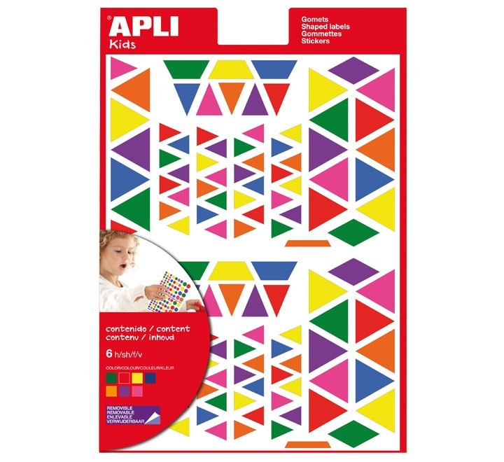 b.6h gomets apli triangulos multicolor 720un 13239