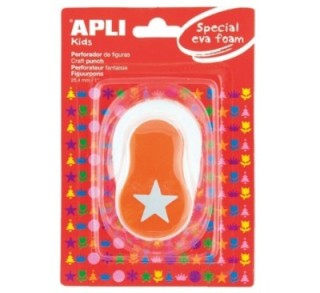 perforadora apli figura estrella naranja 13298