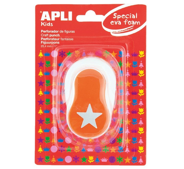 perforadora apli figura estrella naranja 13298