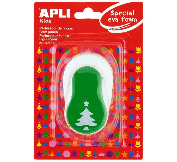 perforadora apli figura arbol verde 13303