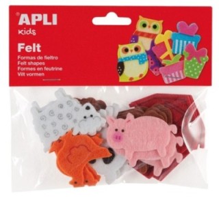 b.18u figuras fieltro apli  animales 13785