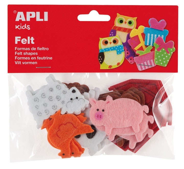 b.18u figuras fieltro apli  animales 13785