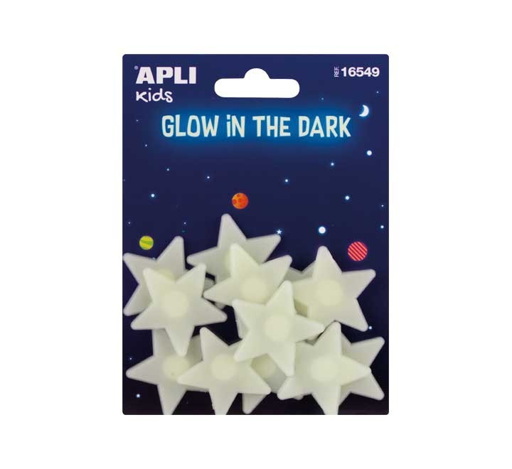 bl. 12u pegatinas apli fosforesce. estrellas peq.