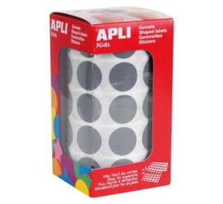 rollo gomets apli circulo 20mm gris