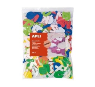 bl. 500u figuras goma eva apli adh. letras
