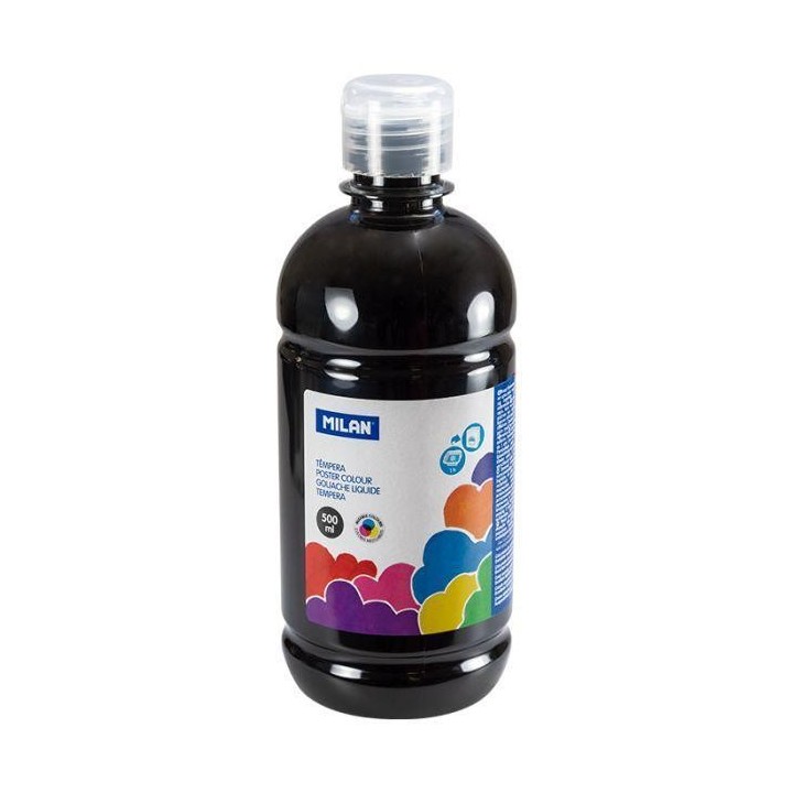 botella 500ml tempera negro milan 03680