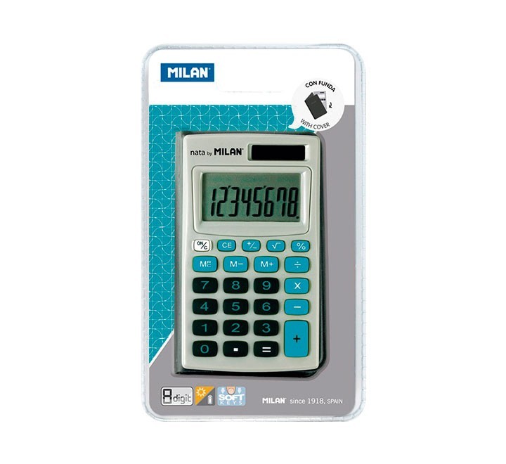 calculadora 8 dig. funda teclas az milan 150208bbl