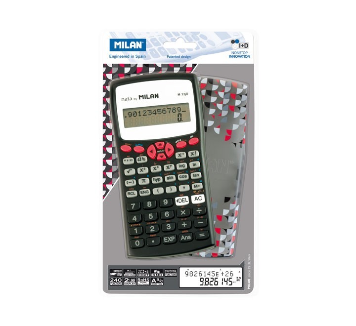 calculadora cient. 240 func. milan 159110rbl roja
