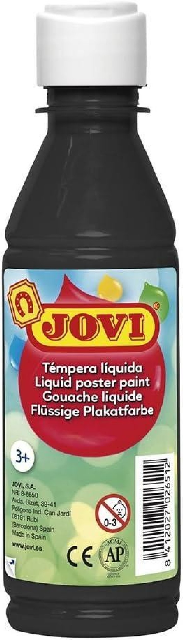 tempera liquida jovi 250ml negro