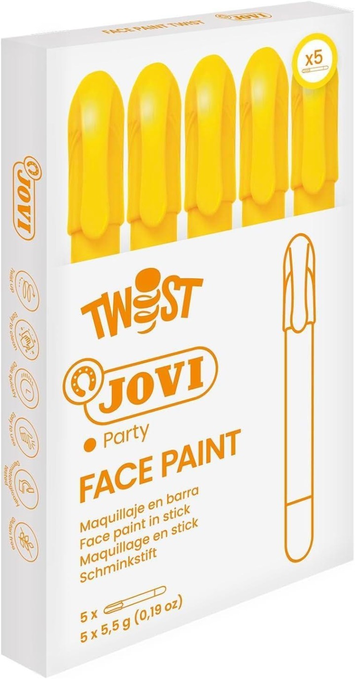 estuche 5 sticks maquillaje jovi 19102 amarillo