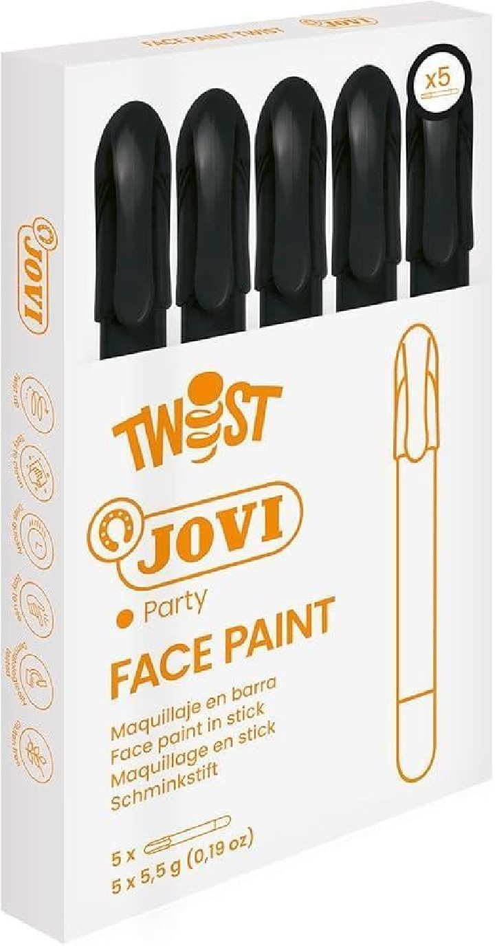 estuche 5 sticks maquillaje jovi 19115 negro