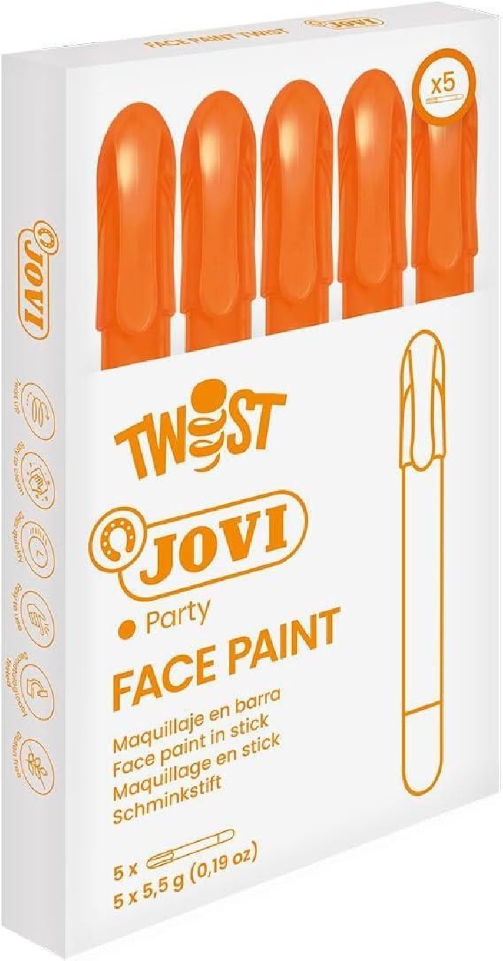 estuche 5 sticks maquillaje jovi 19104 naranja