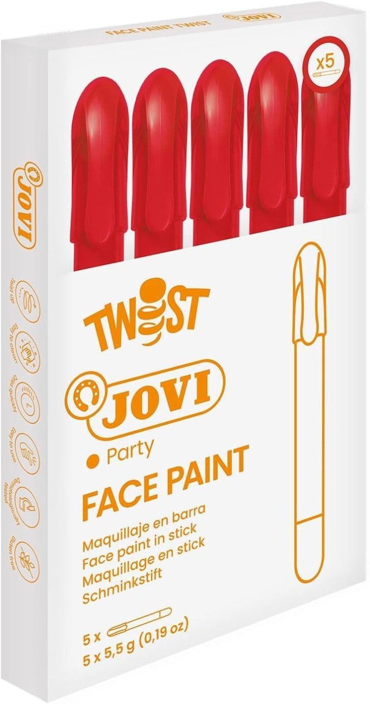 estuche 5 sticks maquillaje jovi 19105 rojo