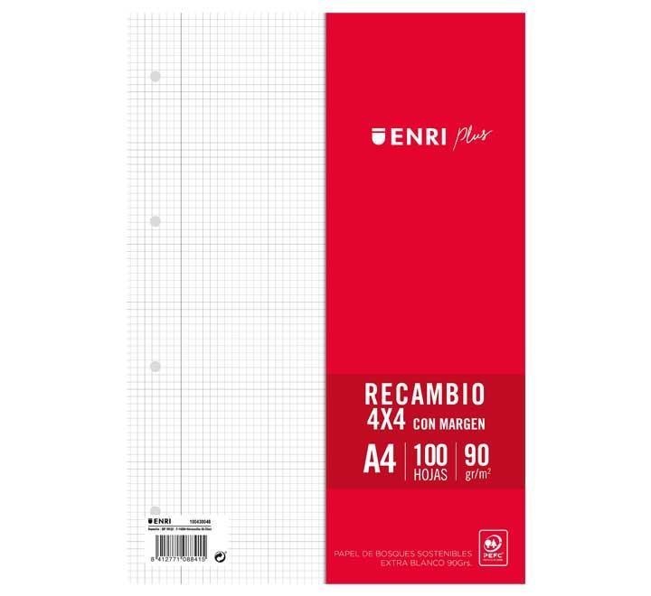recambio 100h enri a4 4x4 c/mg 90gr