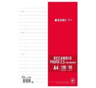 desc.  recambio 100h enri a4 pauta 2.5 c/mg