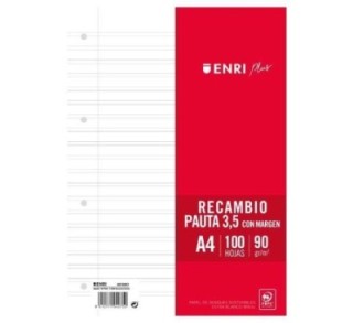 desc.  recambio 100h enri a4 pauta 3.5 c/mg
