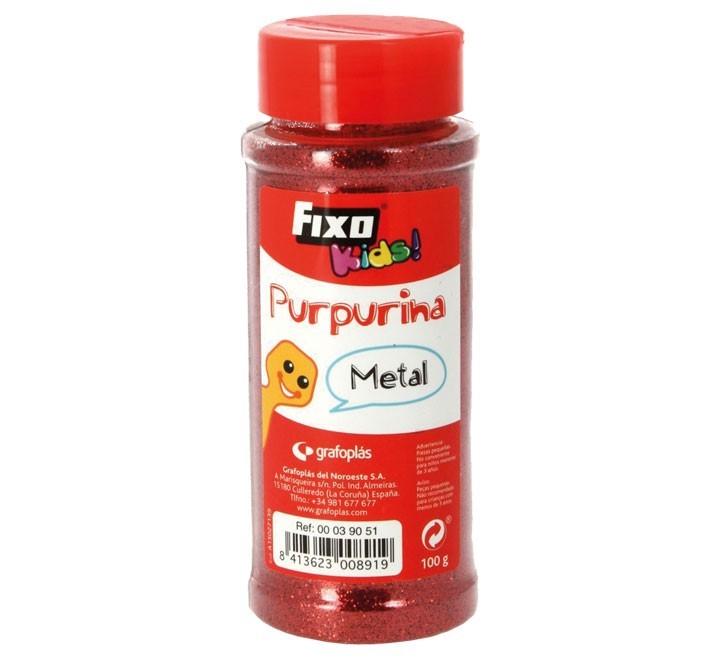 bote purpurina 100g rojo metal grafoplas 00039051