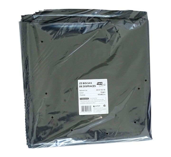 pack 25 bolsas disfraz fixo 65x90 negro