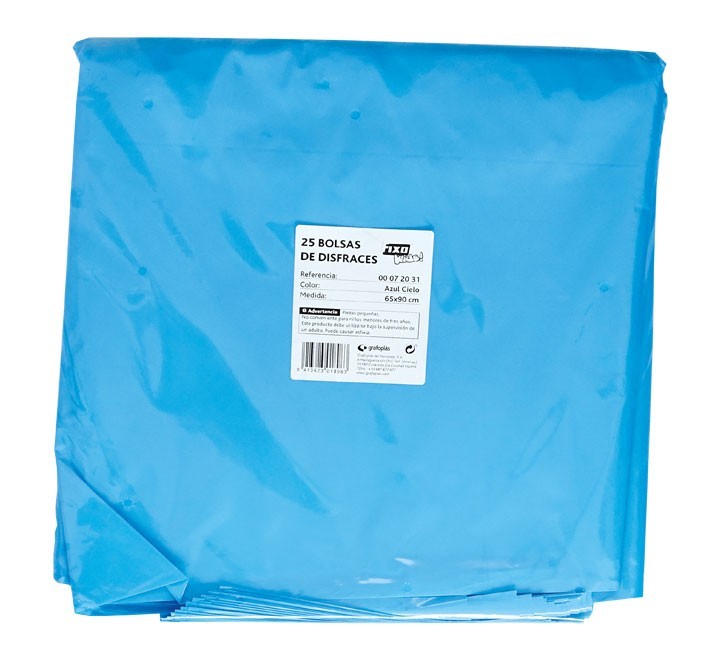 pack 25 bolsas disfraz fixo 65x90 az cl 72031
