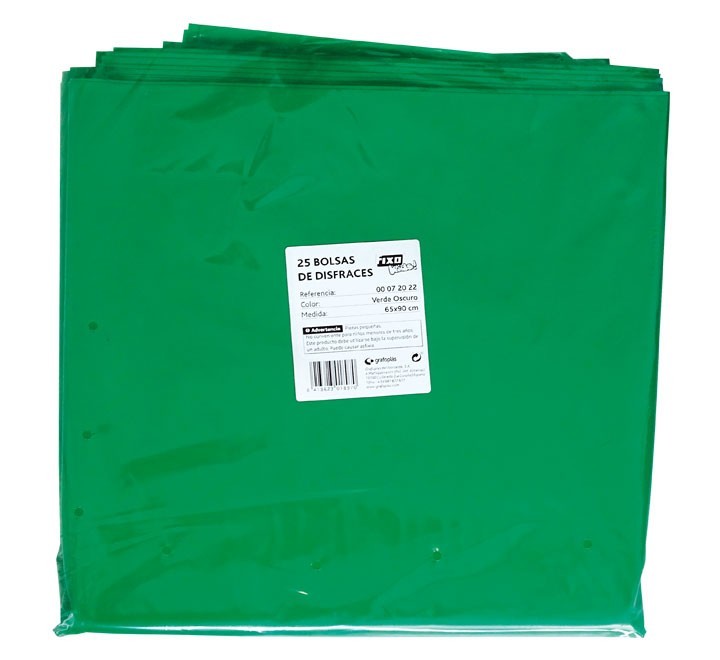 pack 25 bolsas disfraz fixo 65x90 ve osc 72022