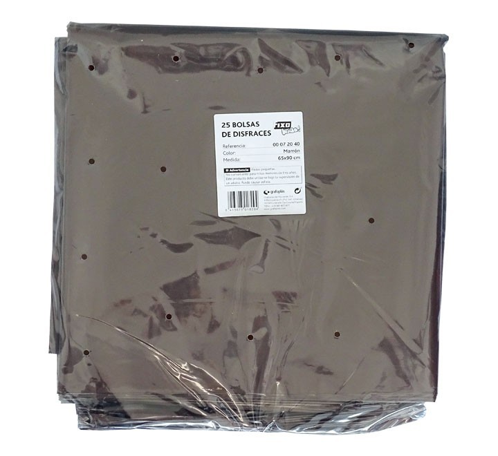 pack 25 bolsas disfraz fixo 65x90 marron 72040